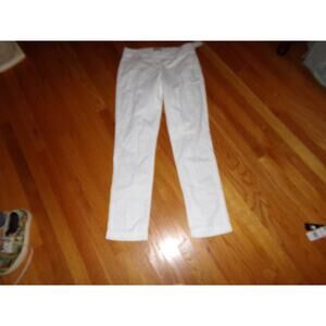 Pure Collection white stretch‎ cotton dress pants 12L Preppy minimalist